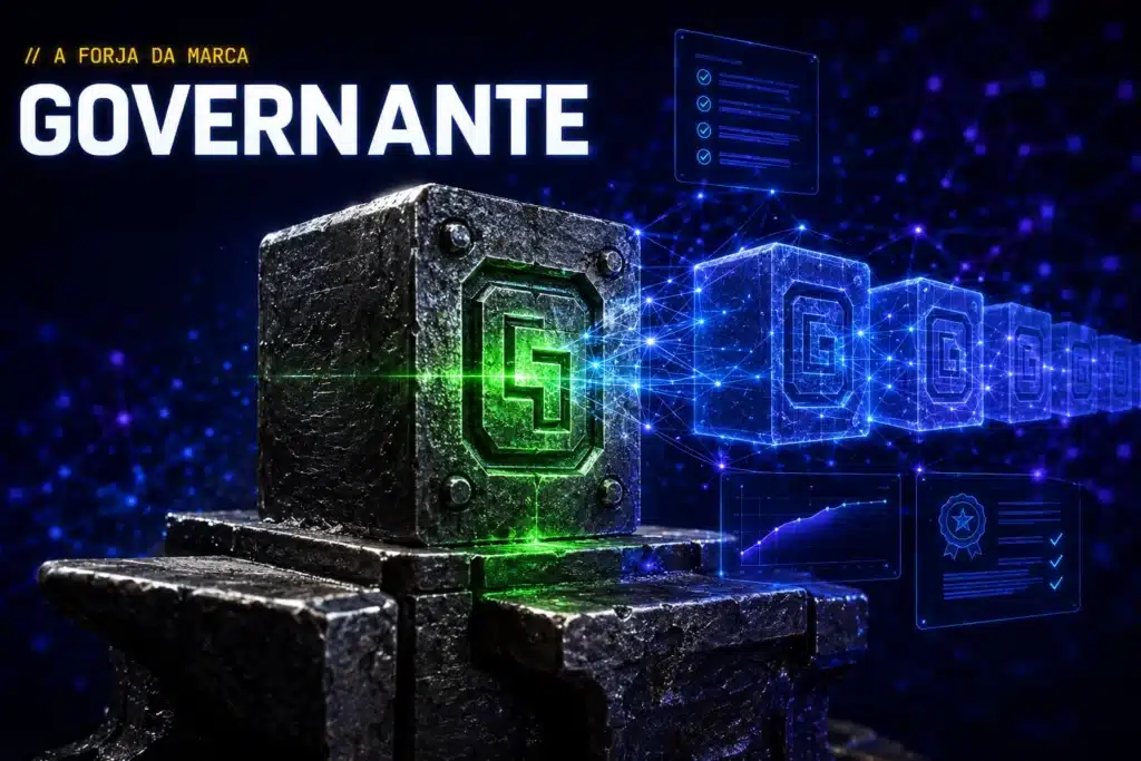 Arquétipo do Governante: matriz de aço com o padrão gravado que o mercado copia — autoridade documentada, não decretada.
